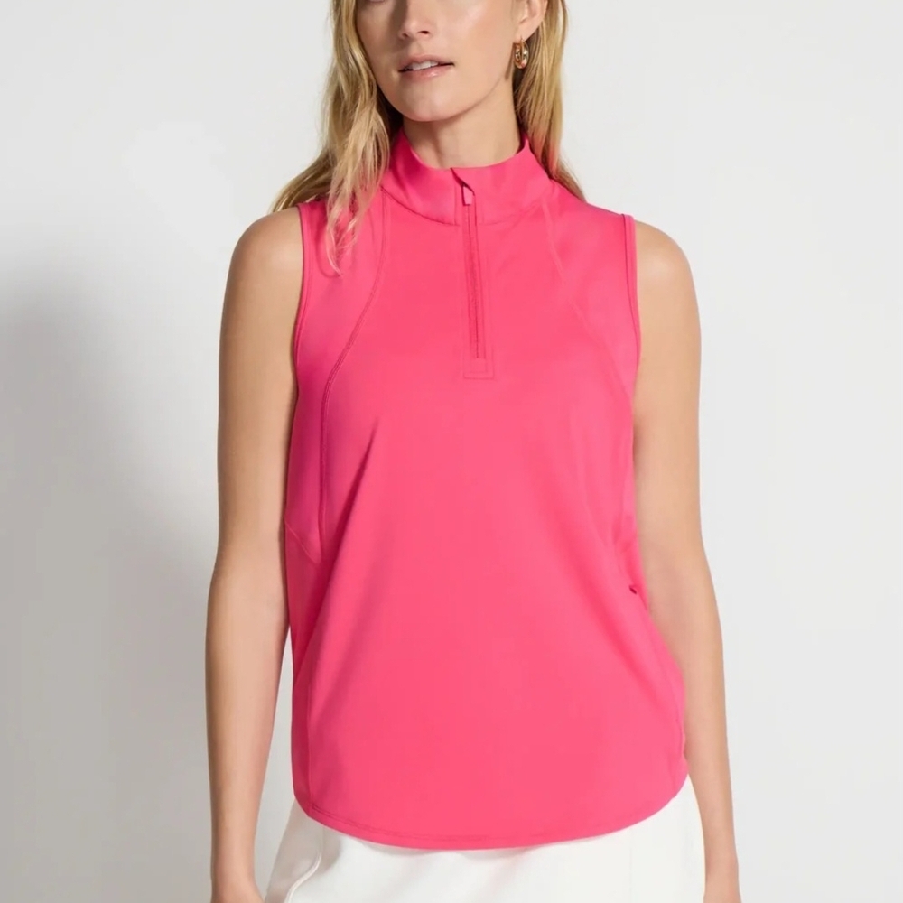 NWT Mondetta Sleeveless Zip Mock Neck Active Top Hot Pink– XS